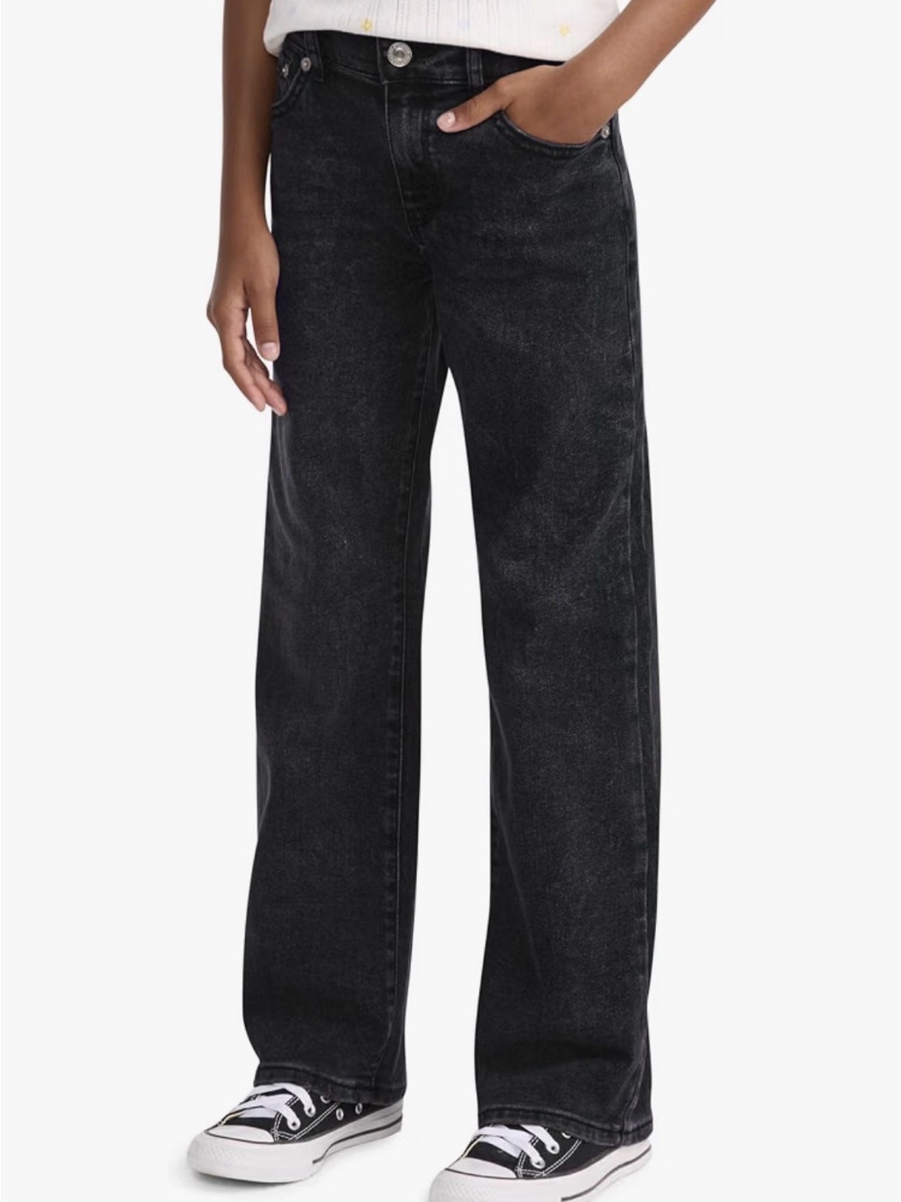 Girls 12Levi's Women's Wide Leg Jeans in Charcoal Gray/ black Jean